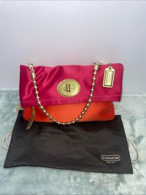 Coach ‘Amanda’ Satin Foldover Clutch